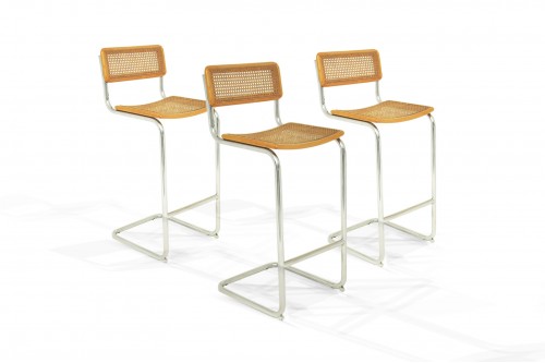 Tabourets de bar Cesca de Marcel Breuer (1970, lot de 3)