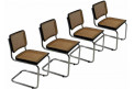 Lot de 4 chaises Cesca B32 de Breuer, édition Cidue