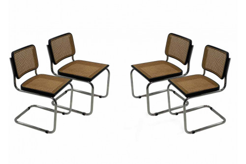 4 Chaises Cesca B32 de Marcel Breuer, édition "MADE IN ITALY"