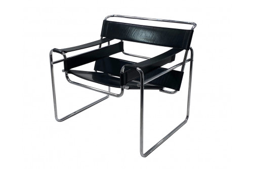 Fauteuil Wassily par Marcel Breuer, édition Fasem noir