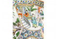 Assiette Chinoise mandarine en porcelaine, vers 1850
