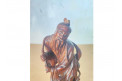 Statue chinoise en bois sculpté, vers 1900