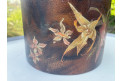 Boîte Japonaise cylindrique, peinture laqué, début XXème