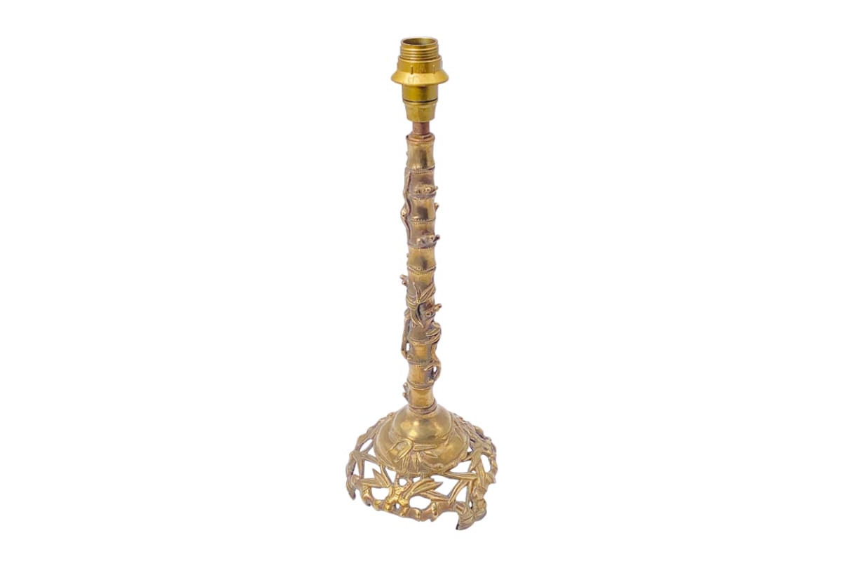 Lampe asiatique en laiton doré, vers 1940