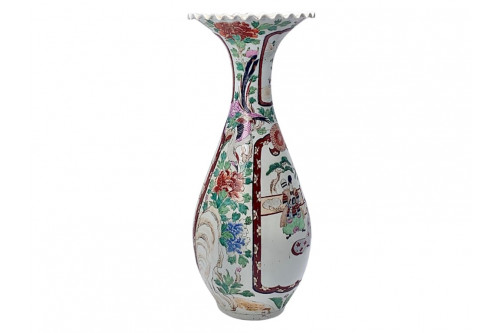 Vase de sol à col trompette en Porcelaine Imari Japonaise, 1930
