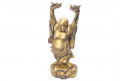 Sculpture de Bouddha en bois patiné doré, début XXe siècle