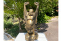 Sculpture de Bouddha en bois patiné doré, début XXe siècle