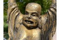 Sculpture de Bouddha en bois patiné doré, début XXe siècle