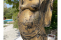 Sculpture de Bouddha en bois patiné doré, début XXe siècle