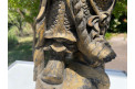 Sculpture Chinoise de Samouraï en Bois doré, début XXe siècle
