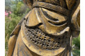Sculpture Chinoise de Samouraï en Bois doré, début XXe siècle