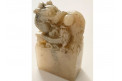 Sceau en stéatite, sculpté et poli, Chine 1930