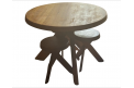 Table T21a et 3 tabourets de Pierre Chapo