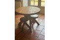 Table T21a et 3 tabourets de Pierre Chapo
