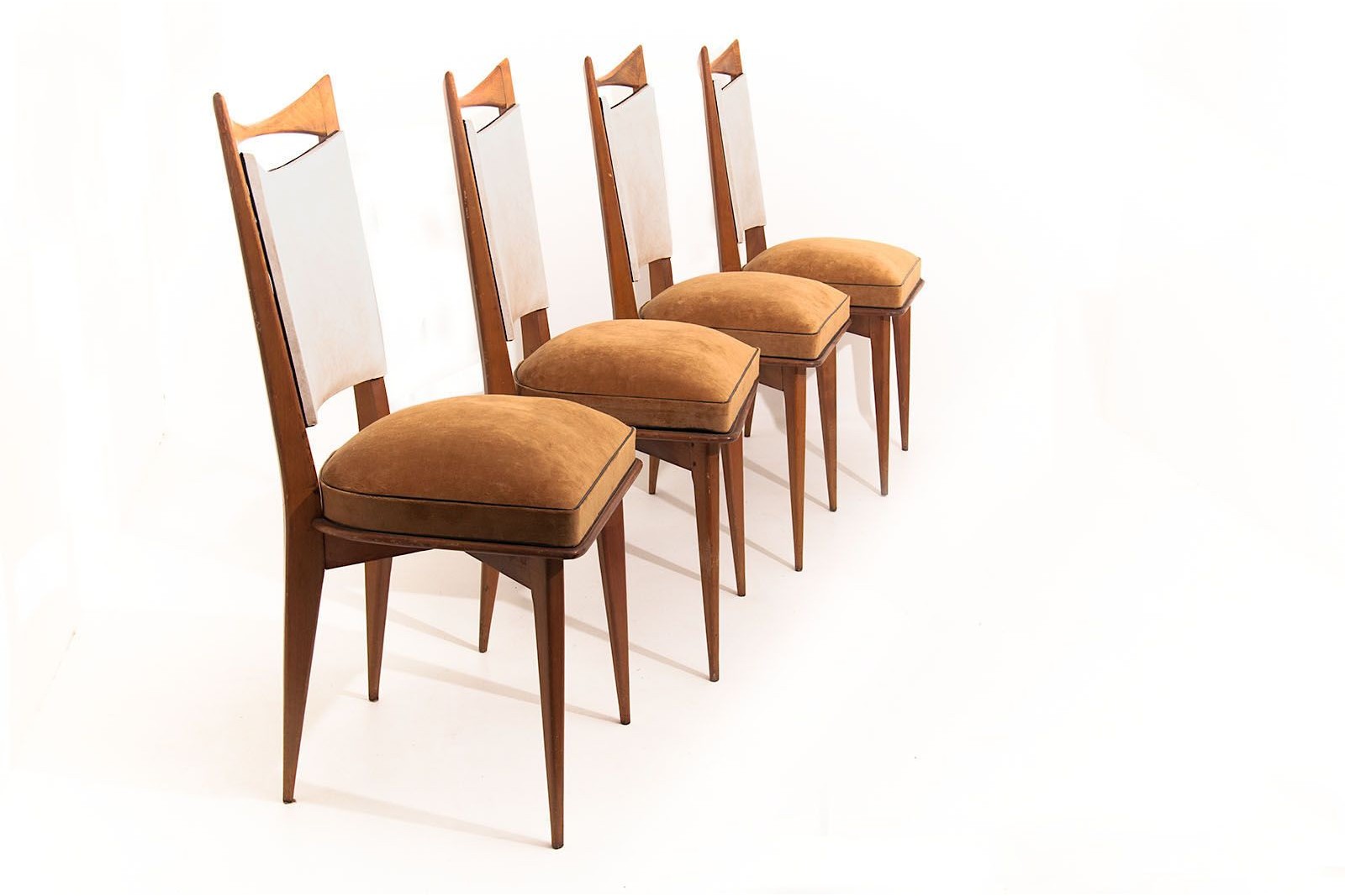 Lot de 4 chaises italiennes vintage 1950 dans le style de Ico Parisi
